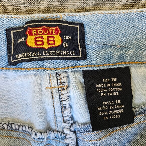 Route 66 Jeans Women's Size 16 Light Blue Wash Patchwork Denim Flared 26x26 - Picture 5 of 9